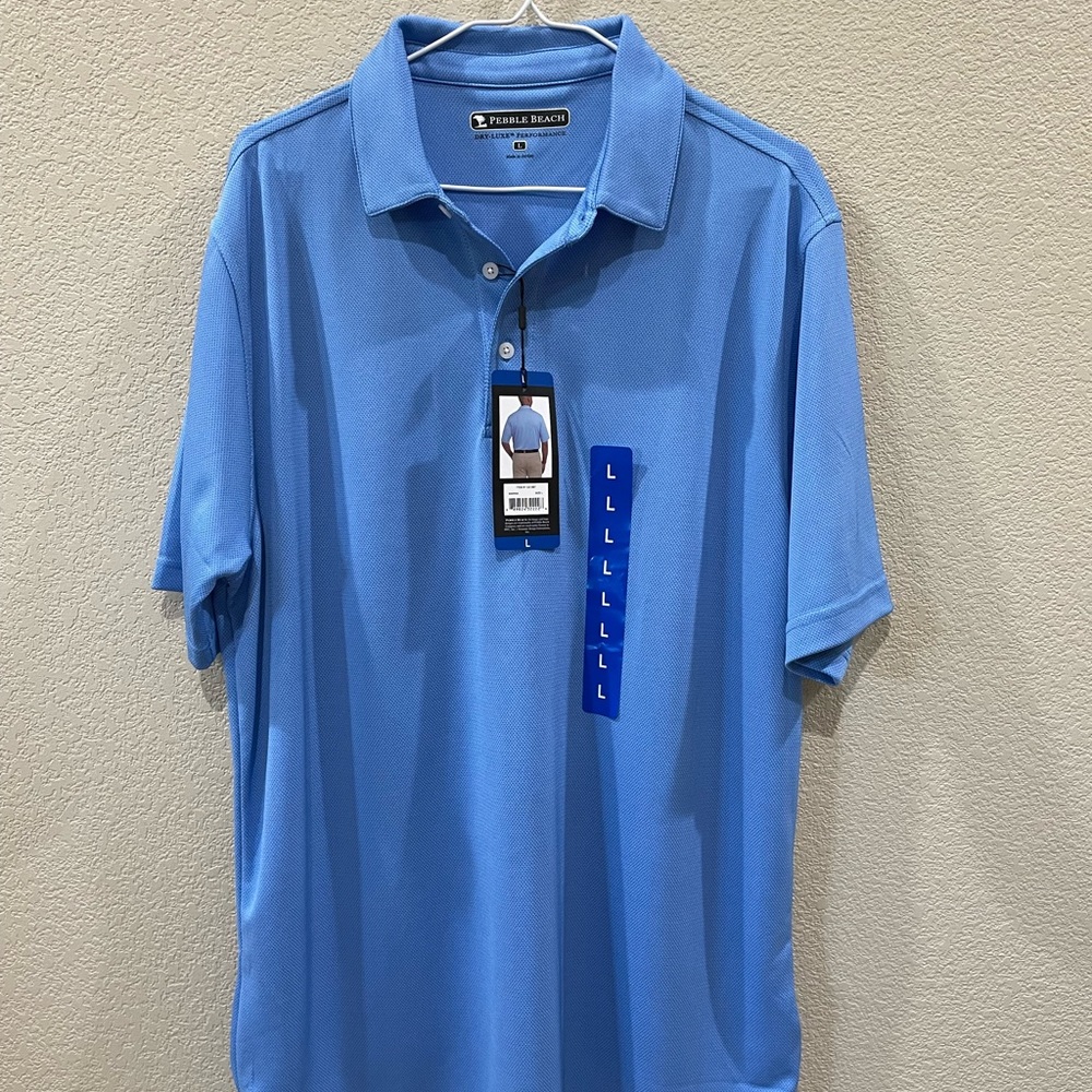 Brand new blue Large Pebble Beach Mens Polo Shirt